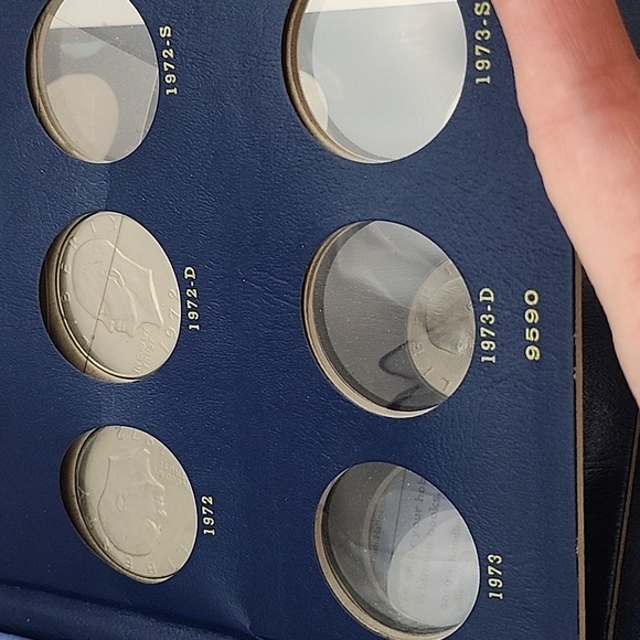 1972 Whitman Bookshelf Album Eisenhower Dollar 1971- Partially Filled - Picture 9 of 12